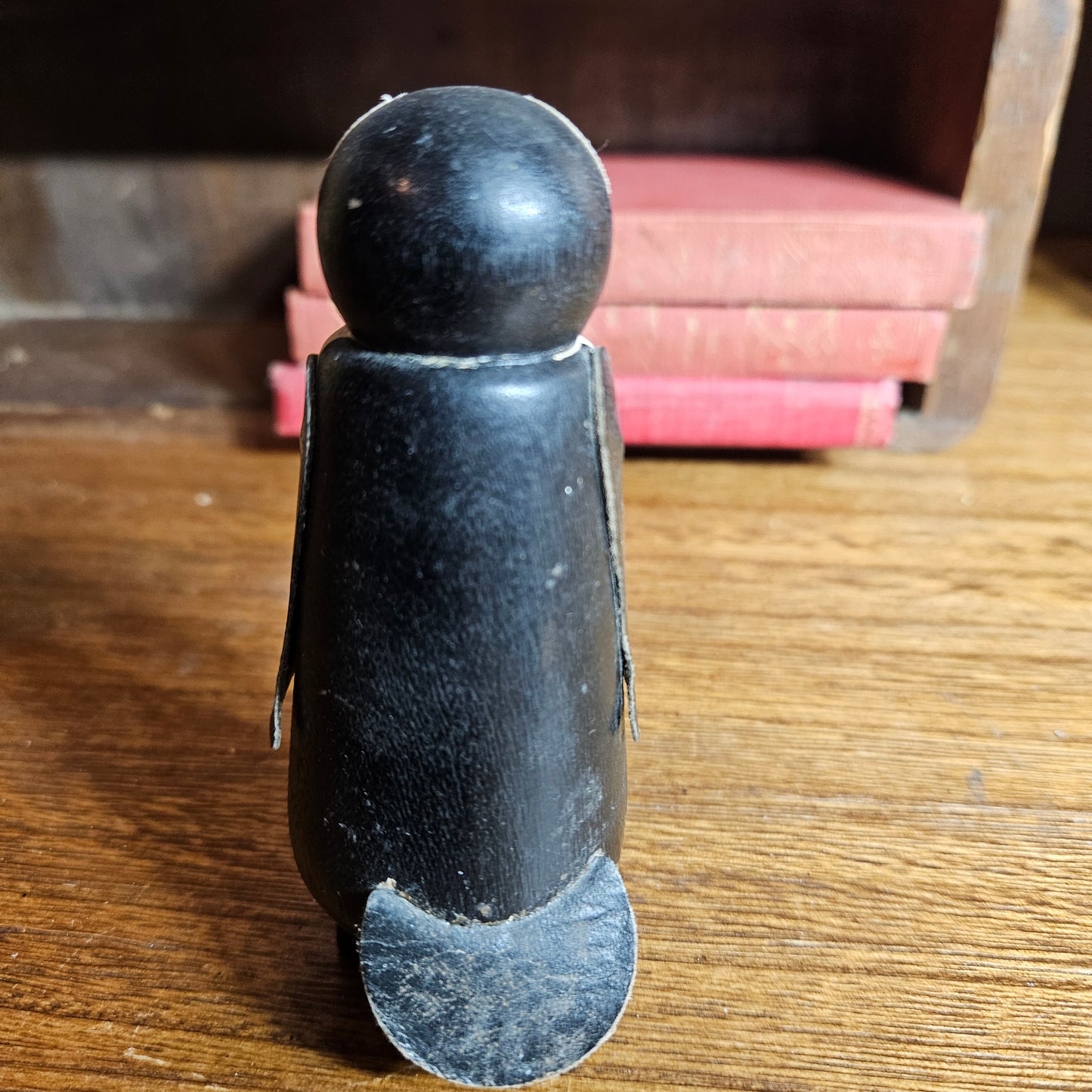 Hand Carved Wooden Penguin Folk Art Figure