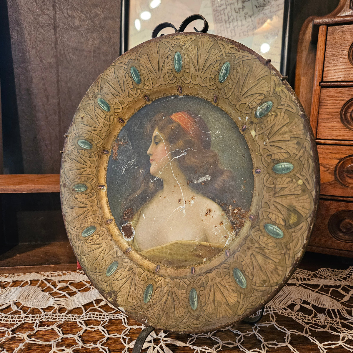 Antique Chicago Advertising Portrait Tin Tray | Kuntz-Remmler Co.