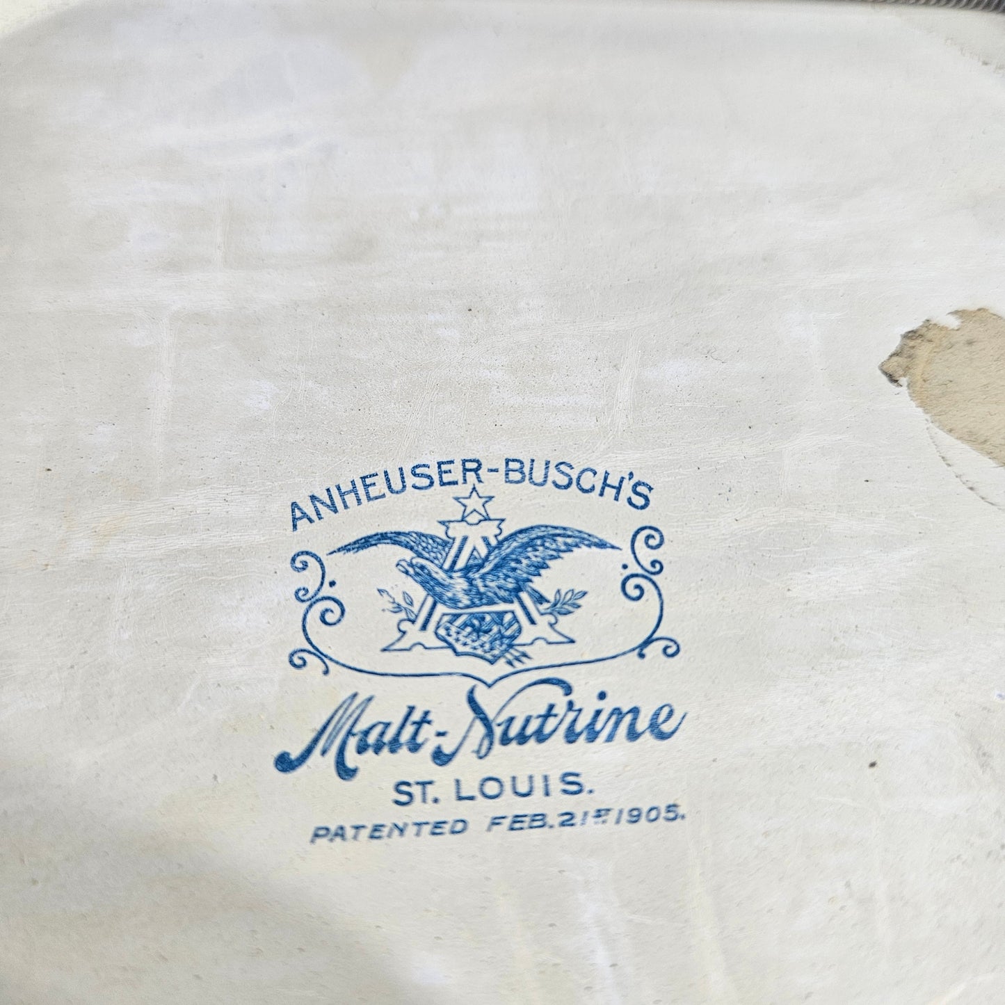 1905 Anheuser-Busch Malt-Nutrine Portrait Tin Tray | Antique Advertising