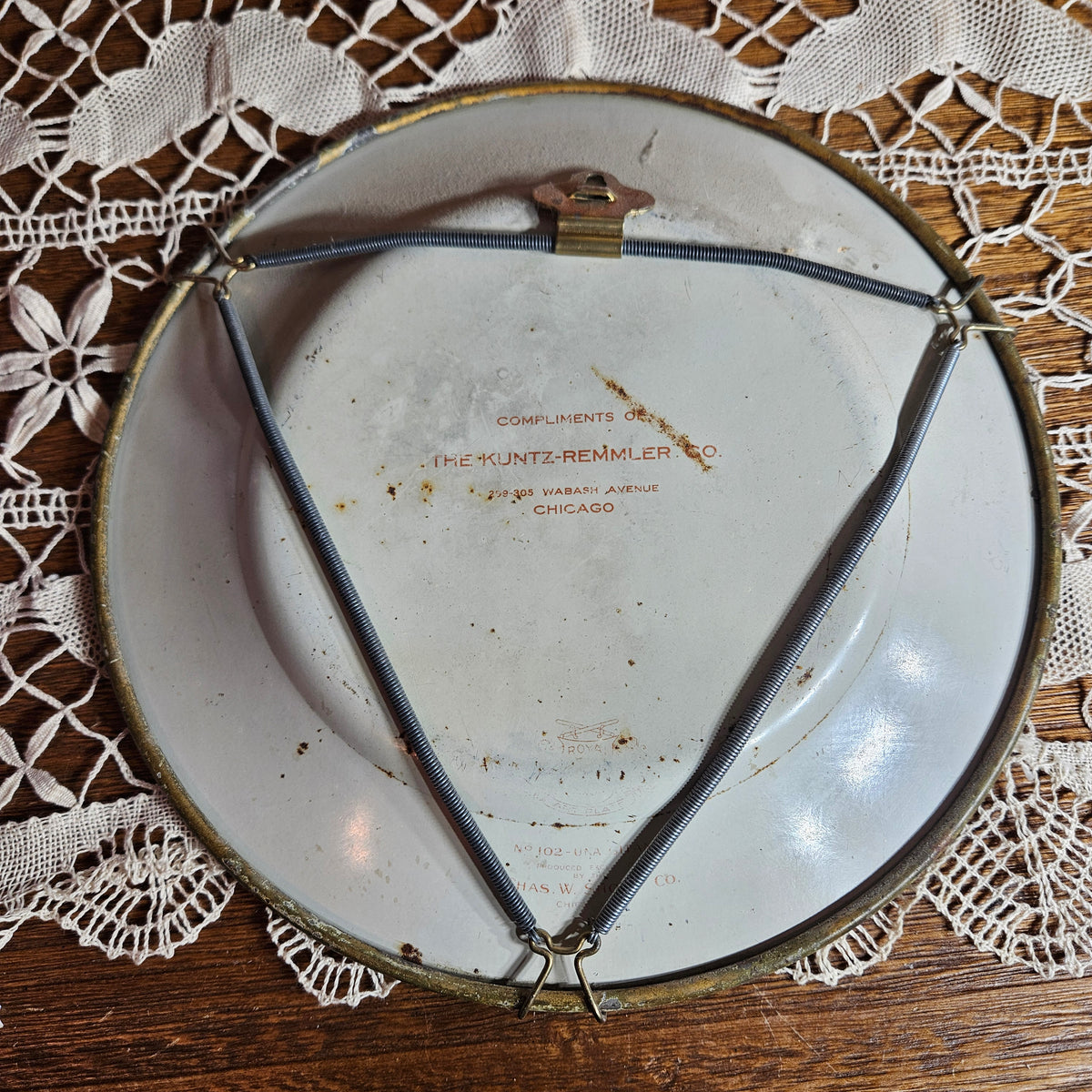 Antique Chicago Advertising Portrait Tin Tray | Kuntz-Remmler Co.