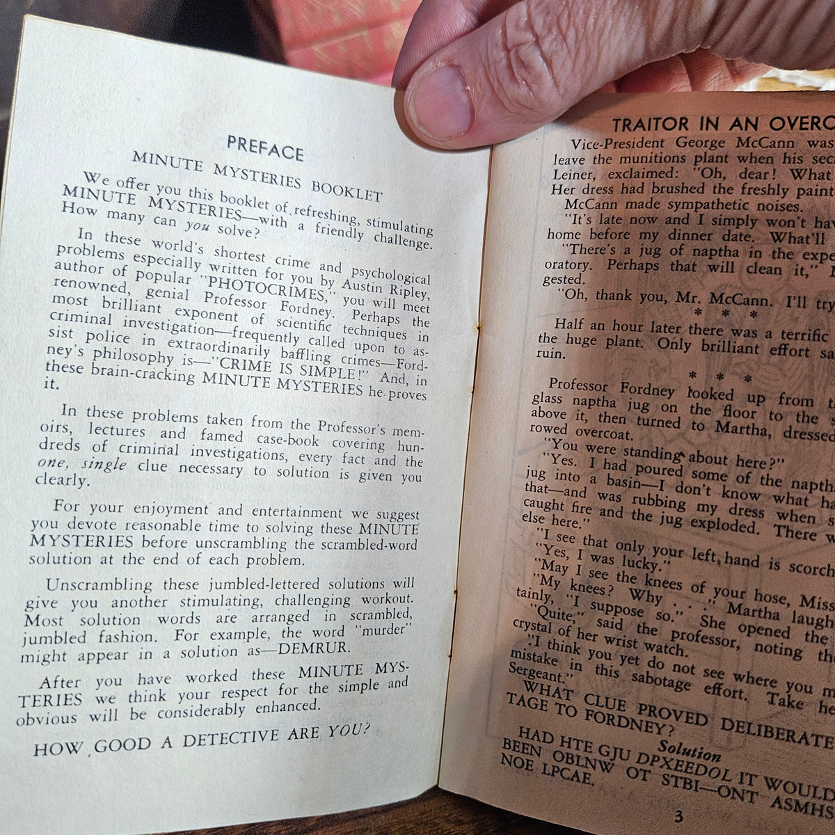 Vintage 7 Minute Mysteries Booklet by Austin Ripley