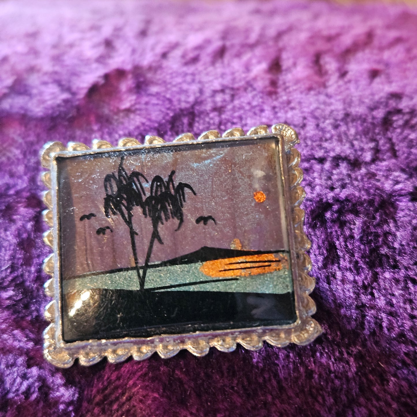 Scenic Miniature Palm Tree Brooch