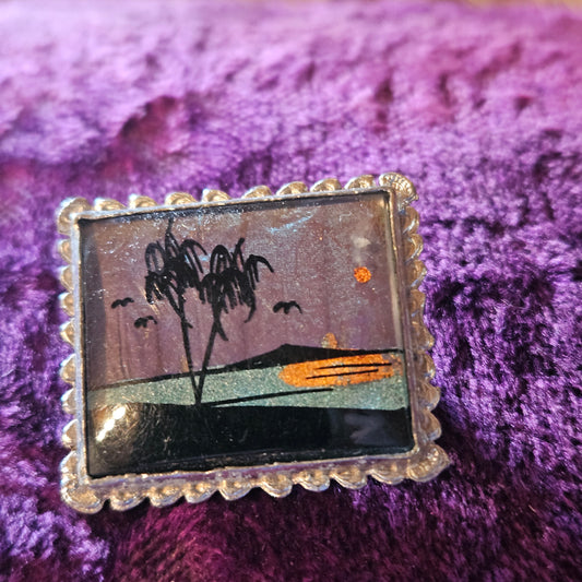 Scenic Miniature Palm Tree Brooch