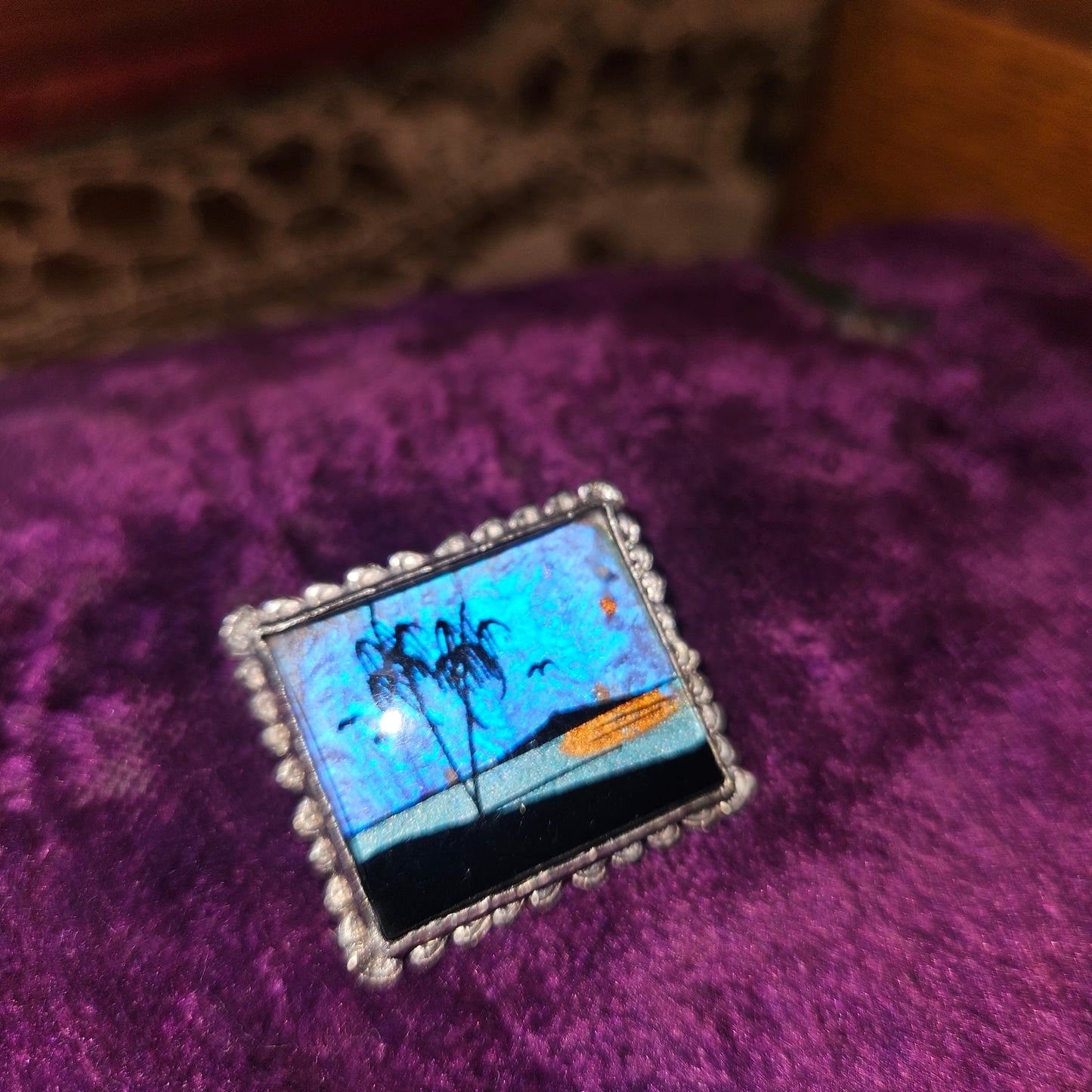 Scenic Miniature Palm Tree Brooch