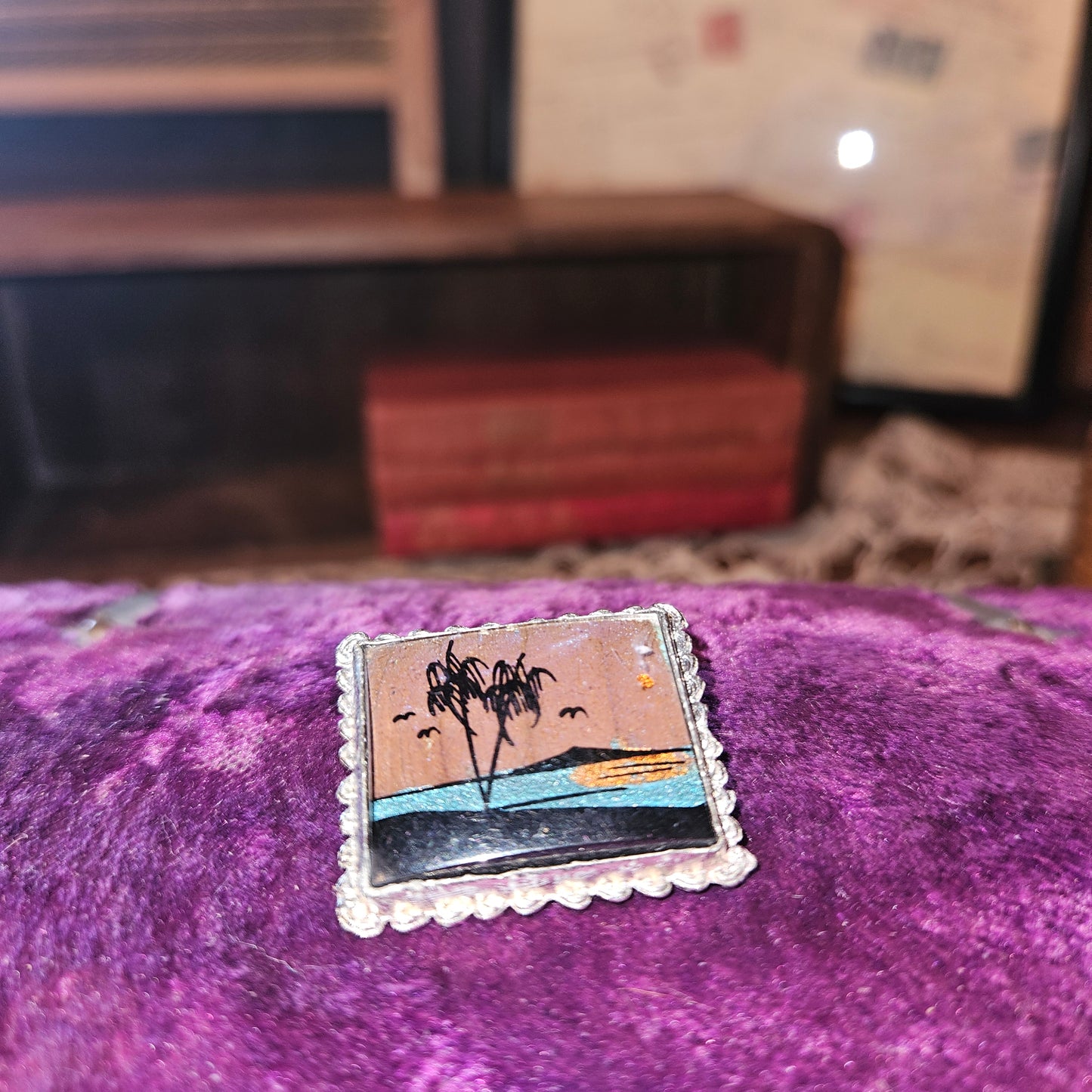 Scenic Miniature Palm Tree Brooch