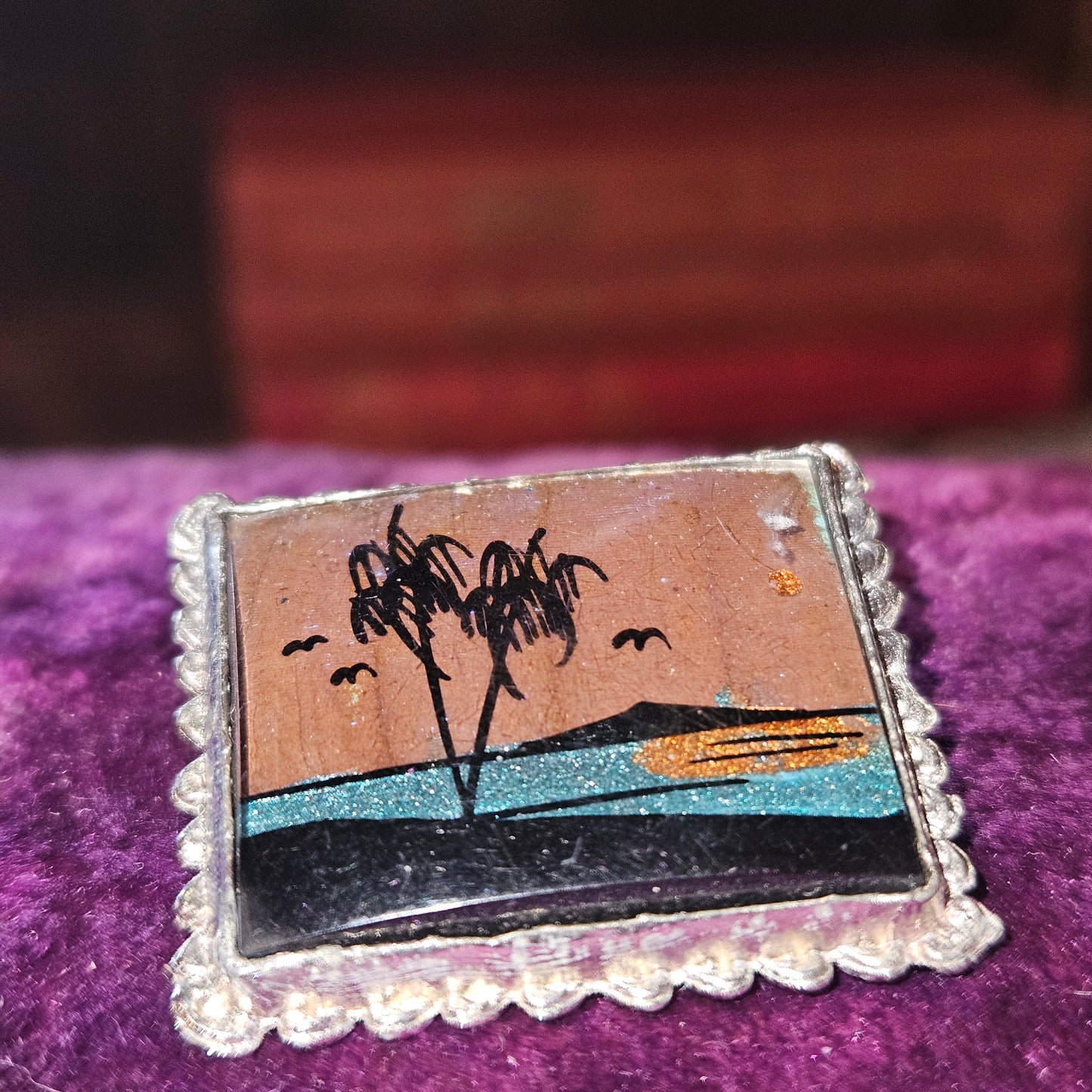 Scenic Miniature Palm Tree Brooch