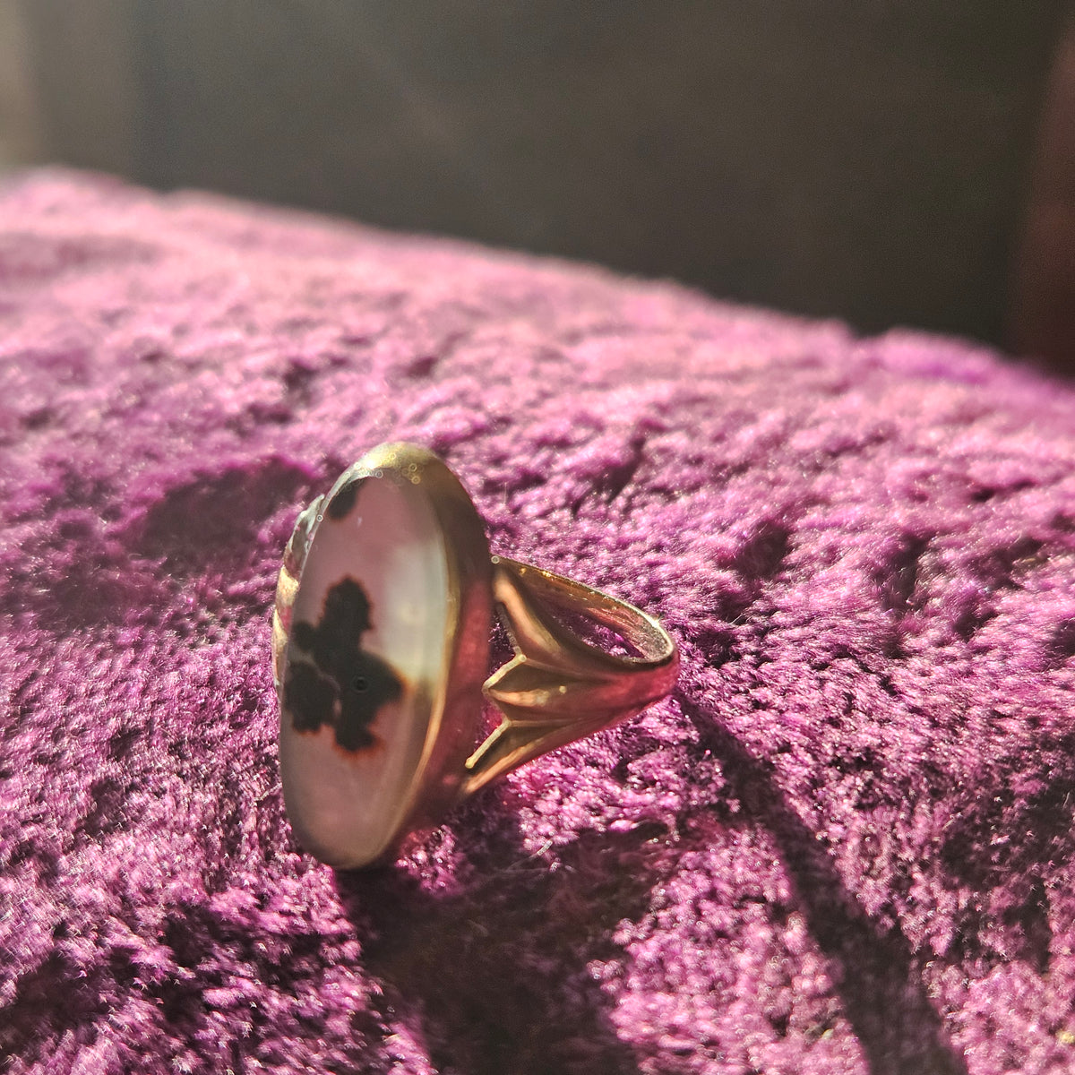 Dendritic Agate Statement Ring Size 5.5