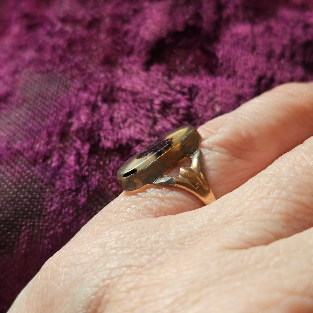 Dendritic Agate Statement Ring Size 5.5