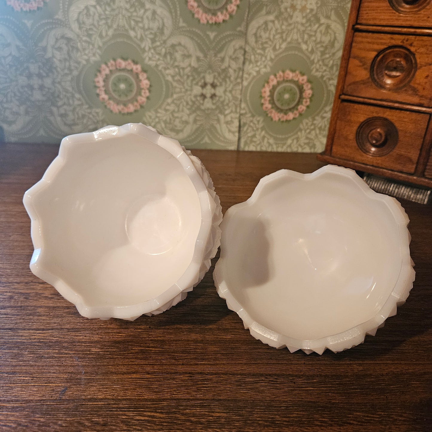 Westmorelan Old Quilt Milk Glass Covered Candy Dish