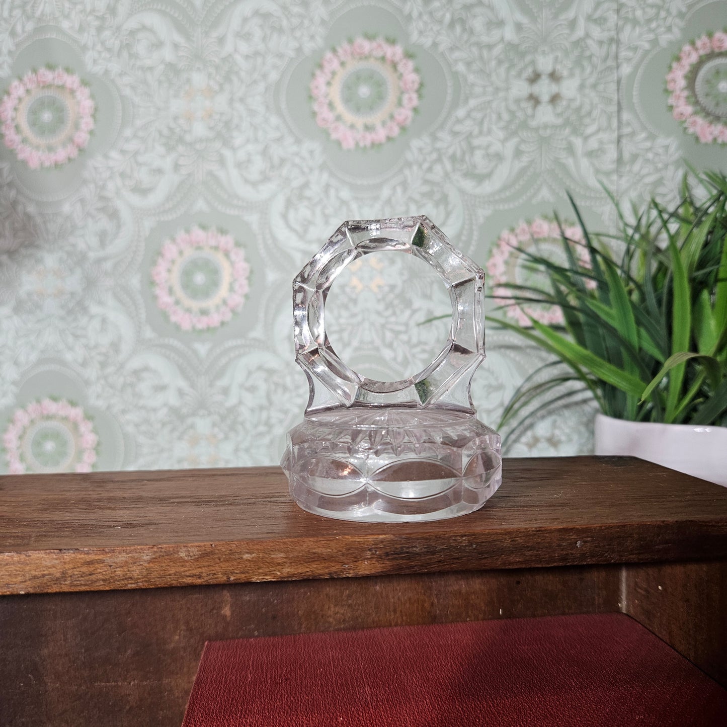Clear Pressed Glass Figural Napkin Ring