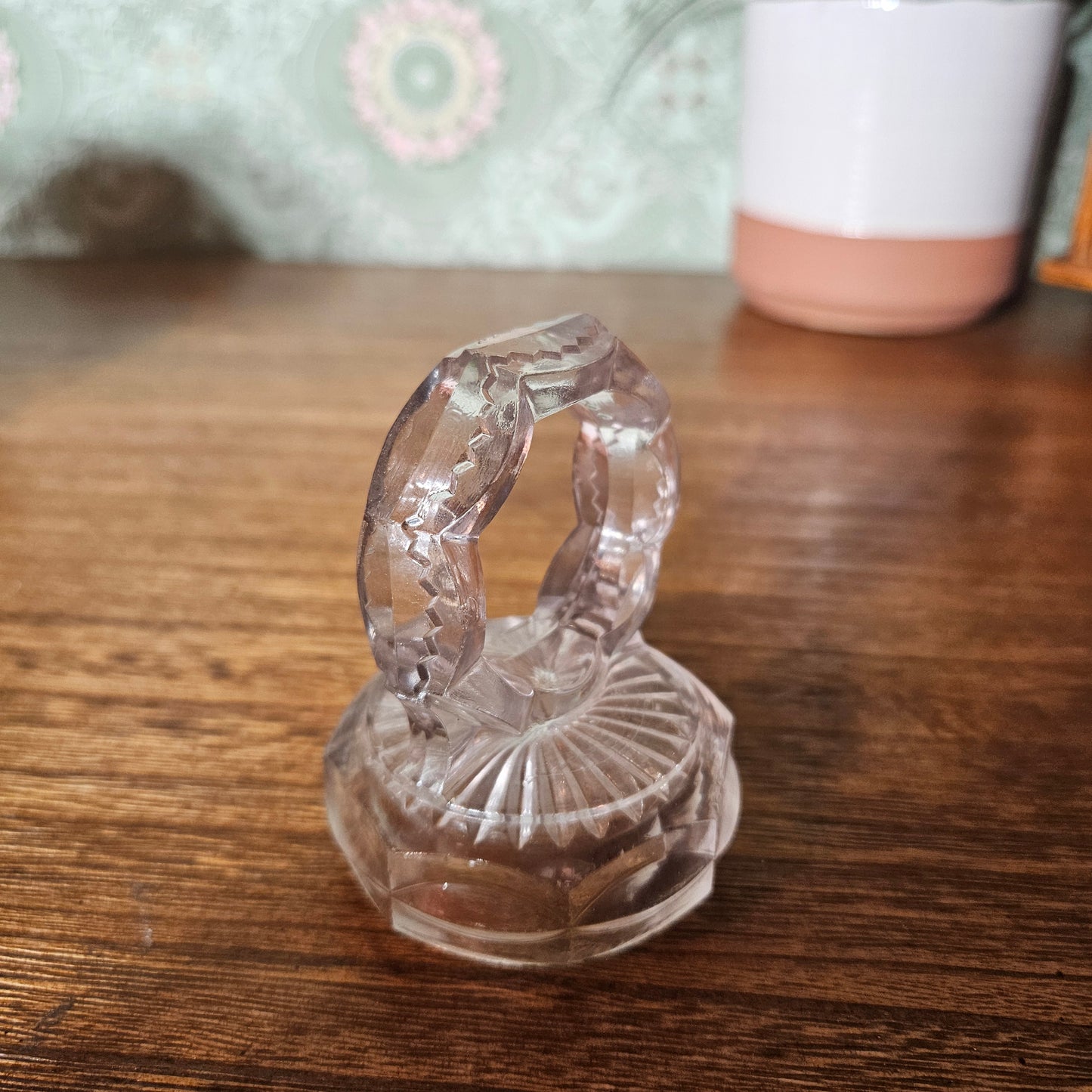 Clear Pressed Glass Figural Napkin Ring