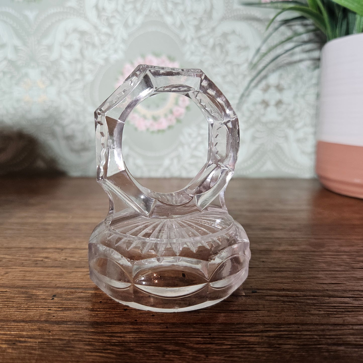 Clear Pressed Glass Figural Napkin Ring