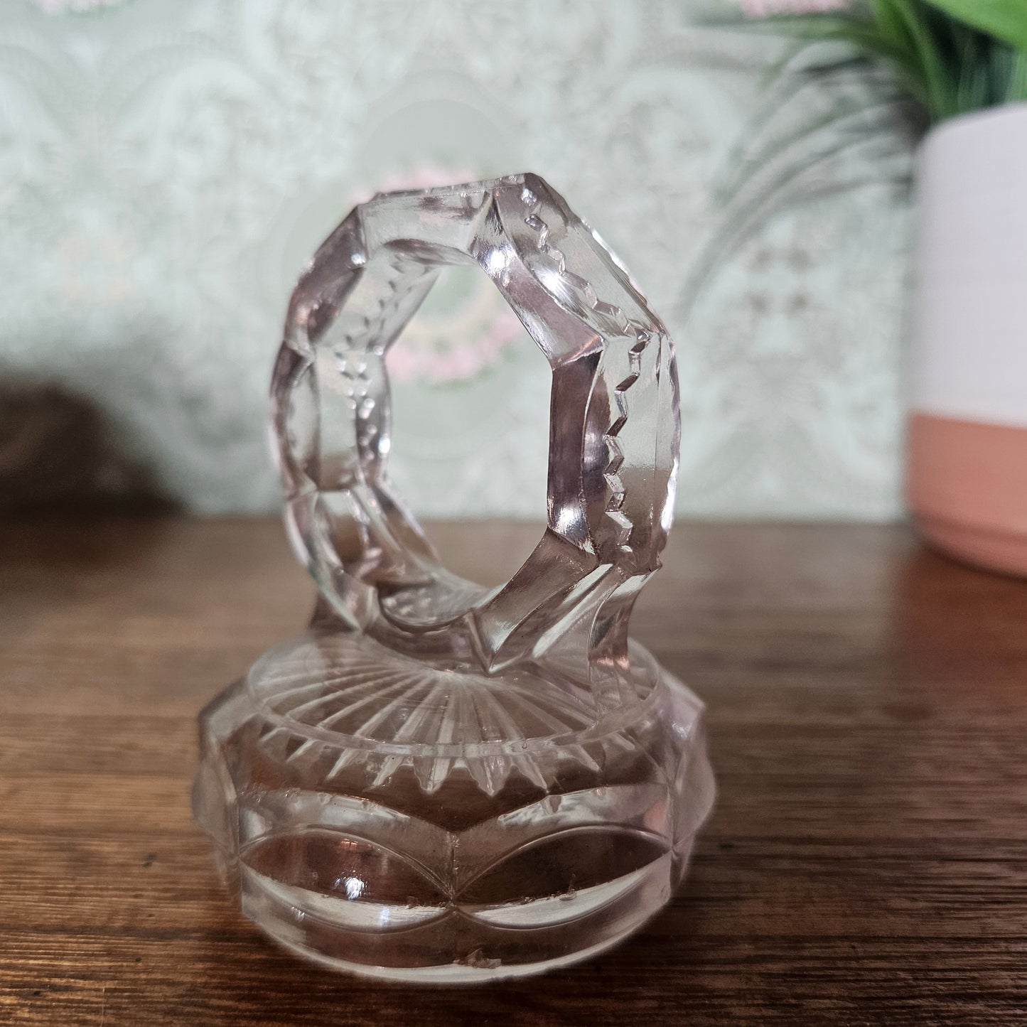 Clear Pressed Glass Figural Napkin Ring