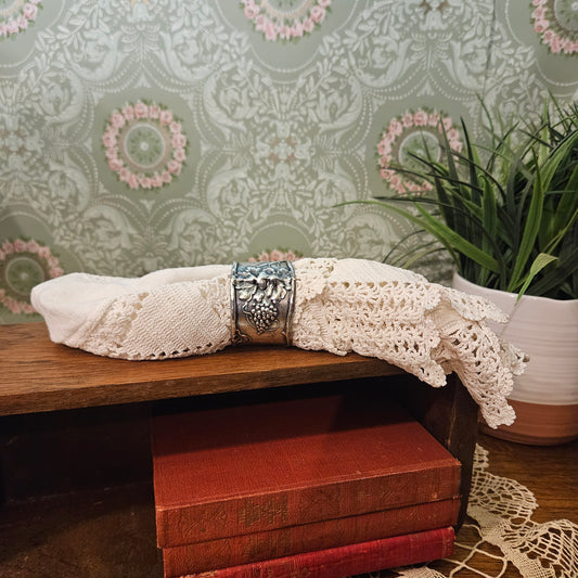 Sterling Silver Grapevine Monogram Napkin Ring