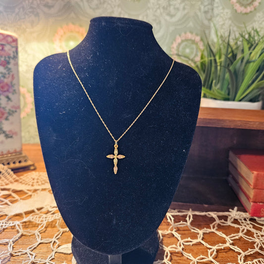 JCO Black Hills Gold 10K Cross on 14K Chain