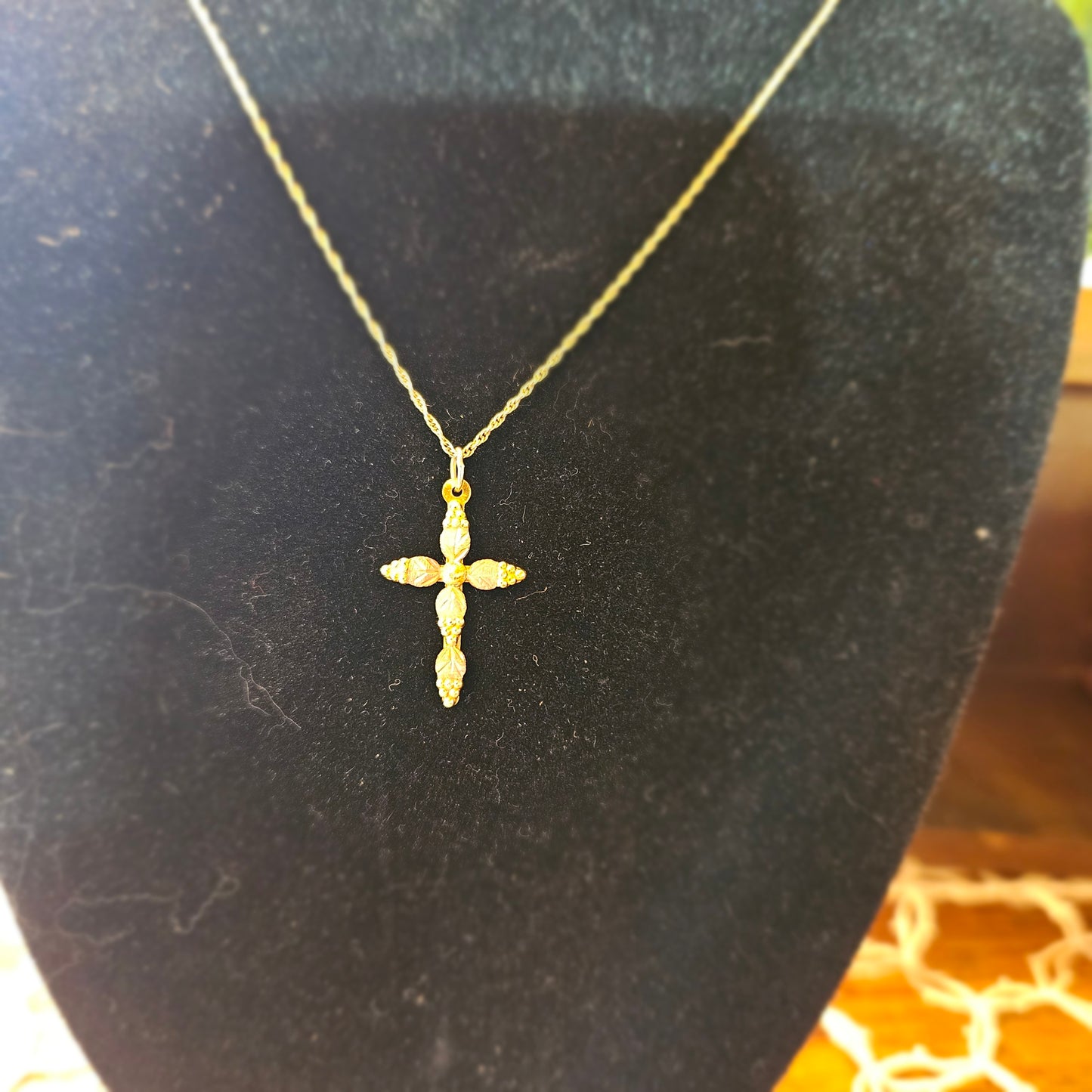 JCO Black Hills Gold 10K Cross on 14K Chain