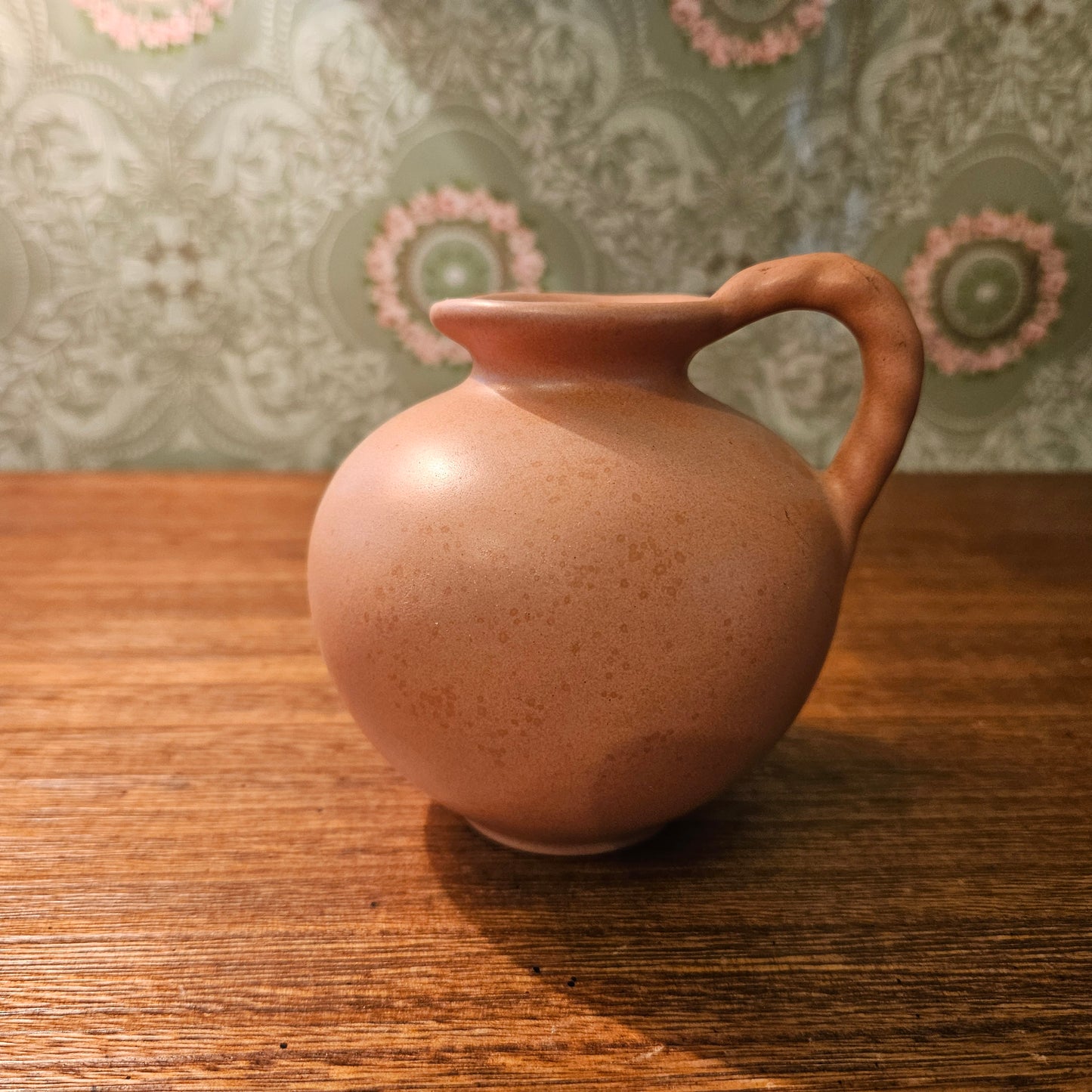Small Peach Matte Ceramic Ball Pitcher