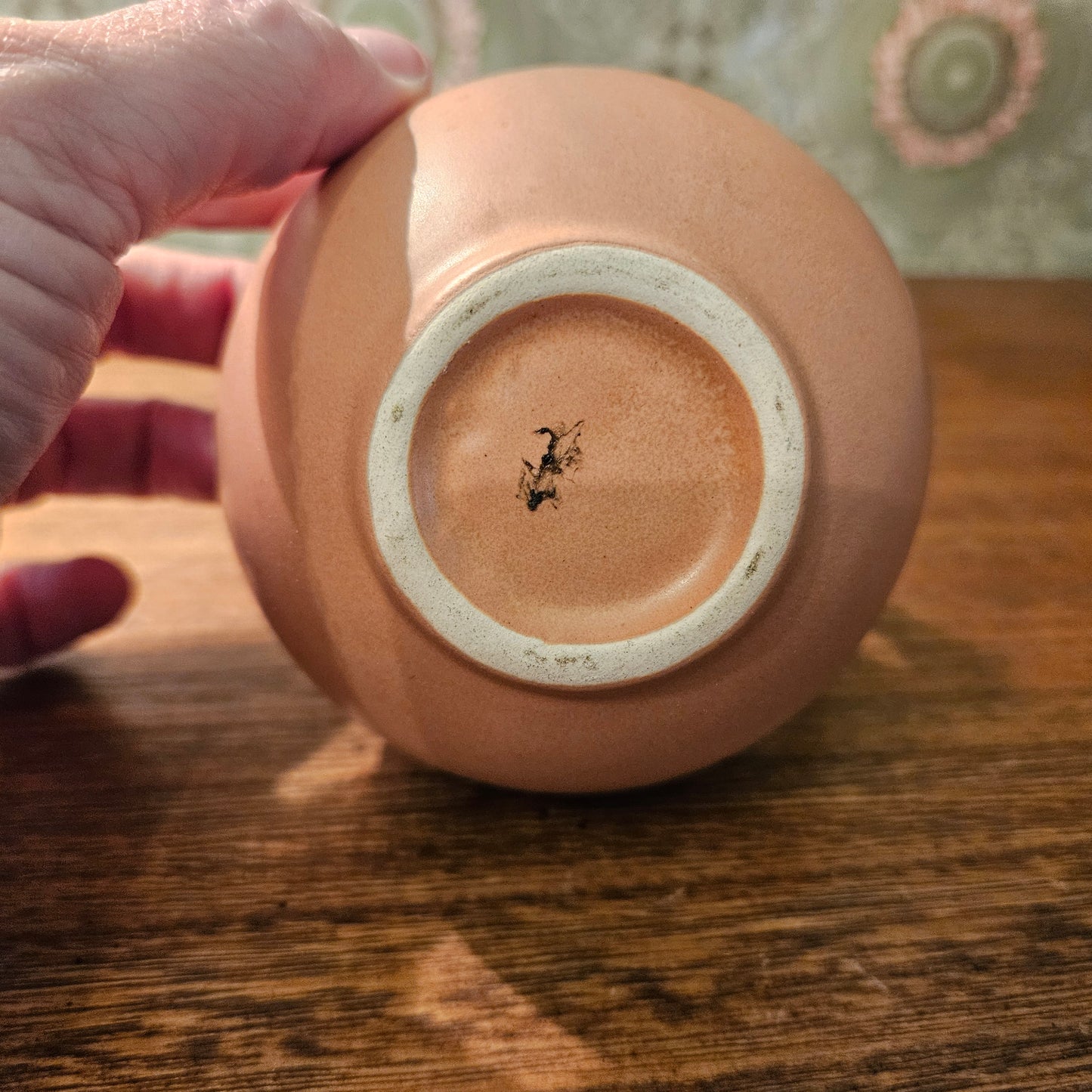 Small Peach Matte Ceramic Ball Pitcher