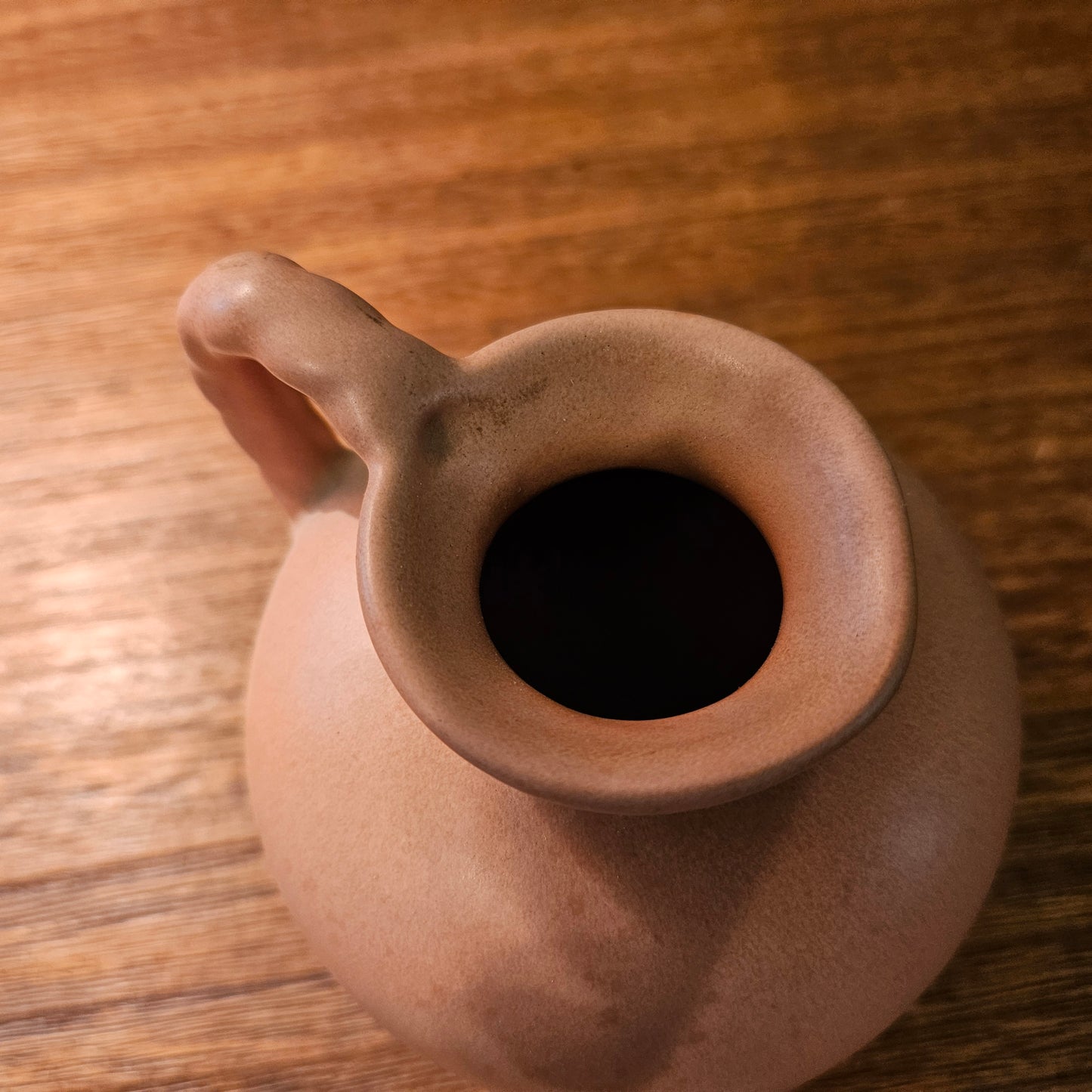 Small Peach Matte Ceramic Ball Pitcher