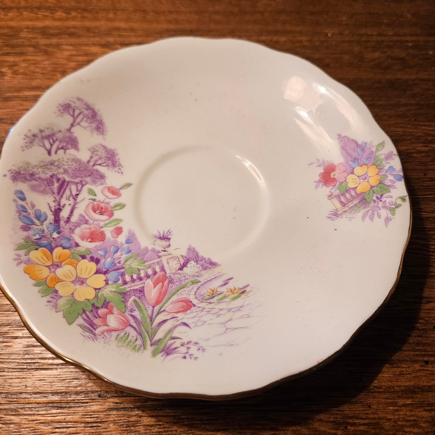 Colclough 5747 Floral Bone China Teacup and Saucer