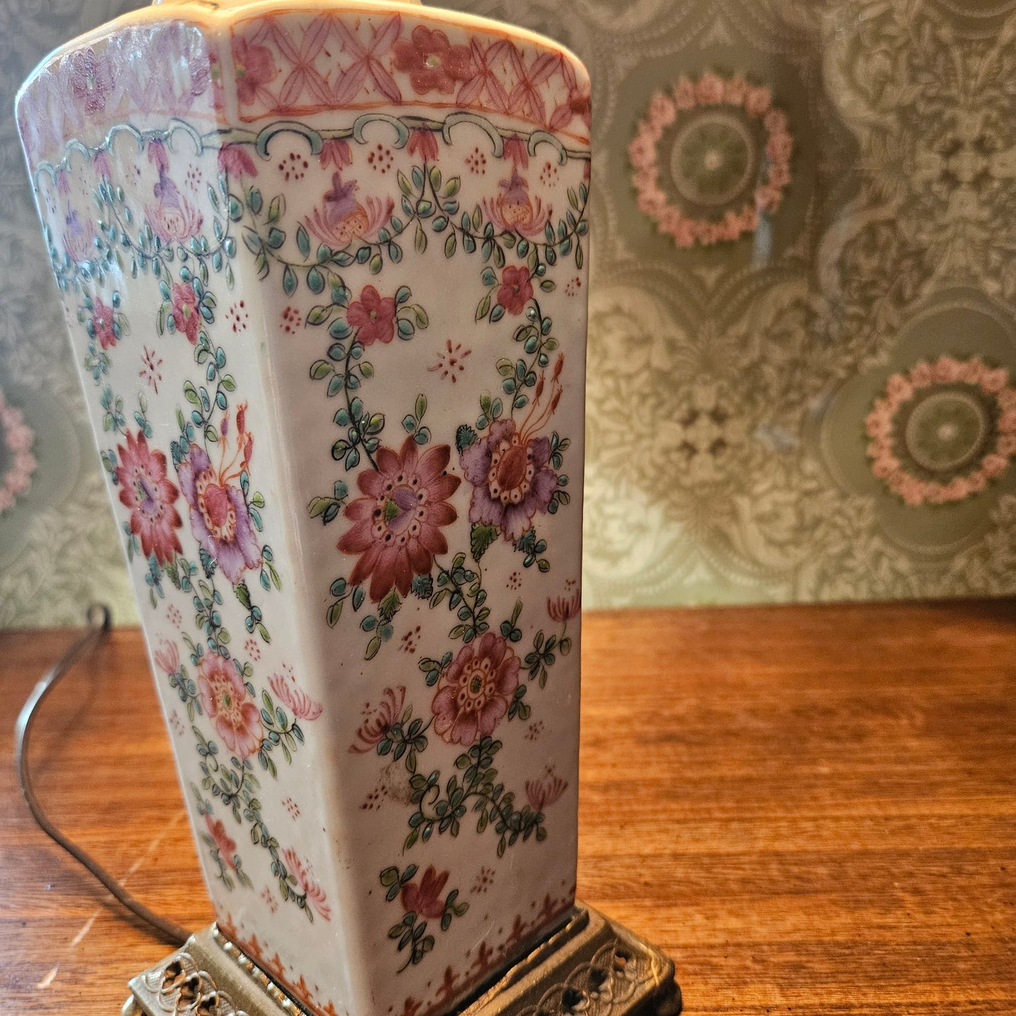 Floral Porcelain Table Lamp with Shade
