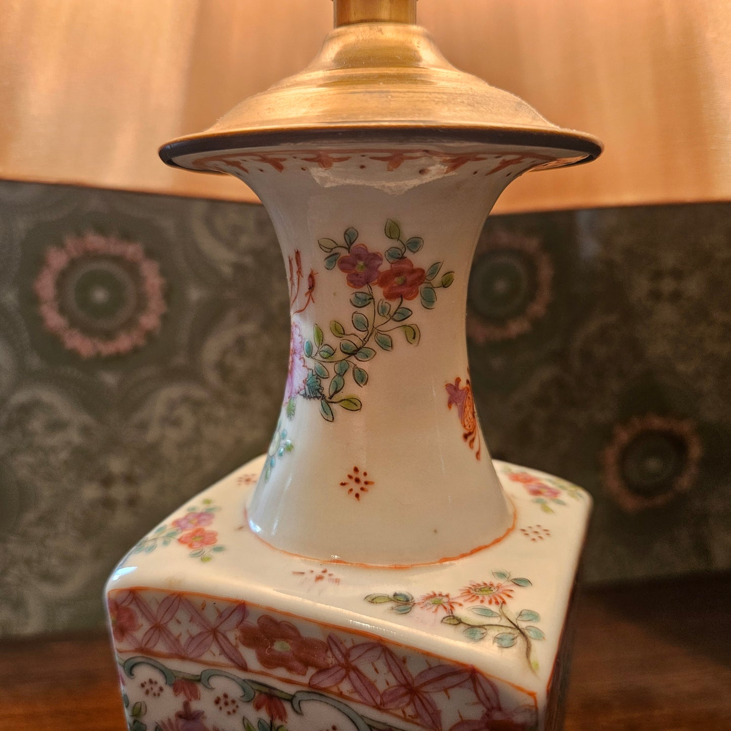 Floral Porcelain Table Lamp with Shade