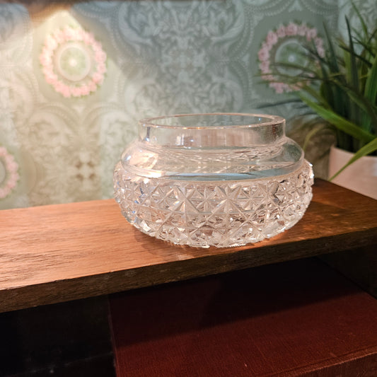 Cut Glass Starburst Rose Bowl