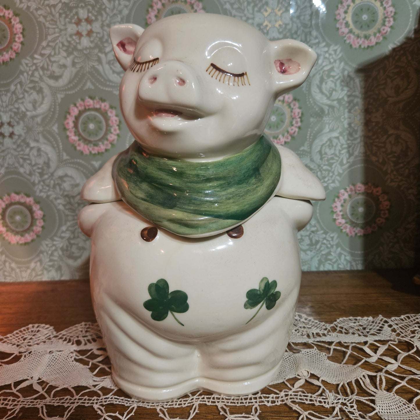 Vintage Irish Pig Cookie Jars Pair