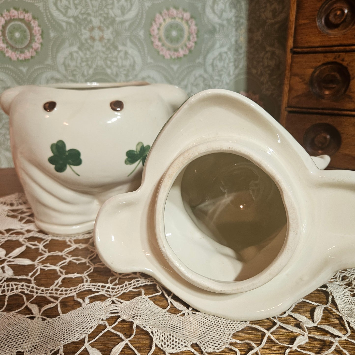 Vintage Irish Pig Cookie Jars Pair