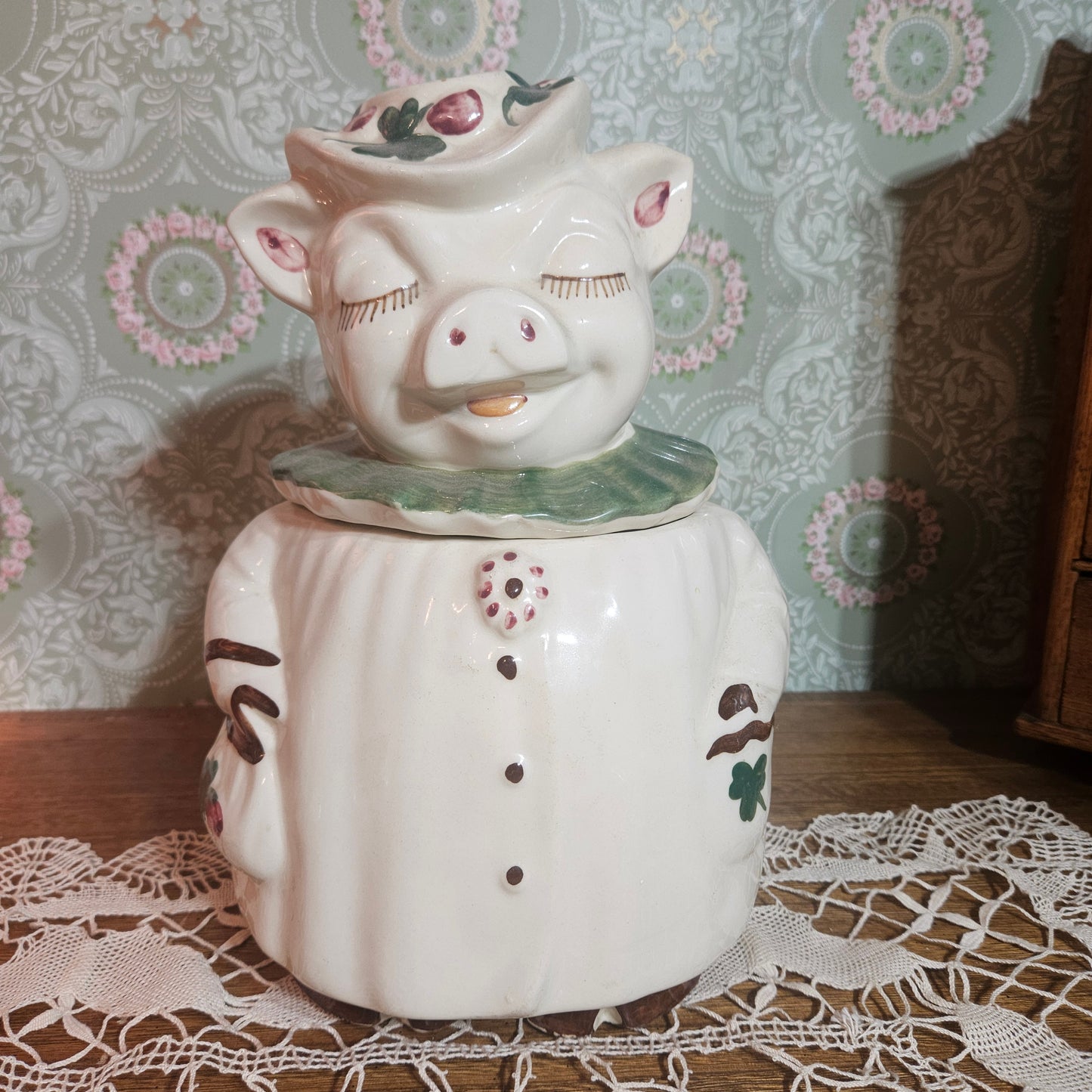 Vintage Irish Pig Cookie Jars Pair