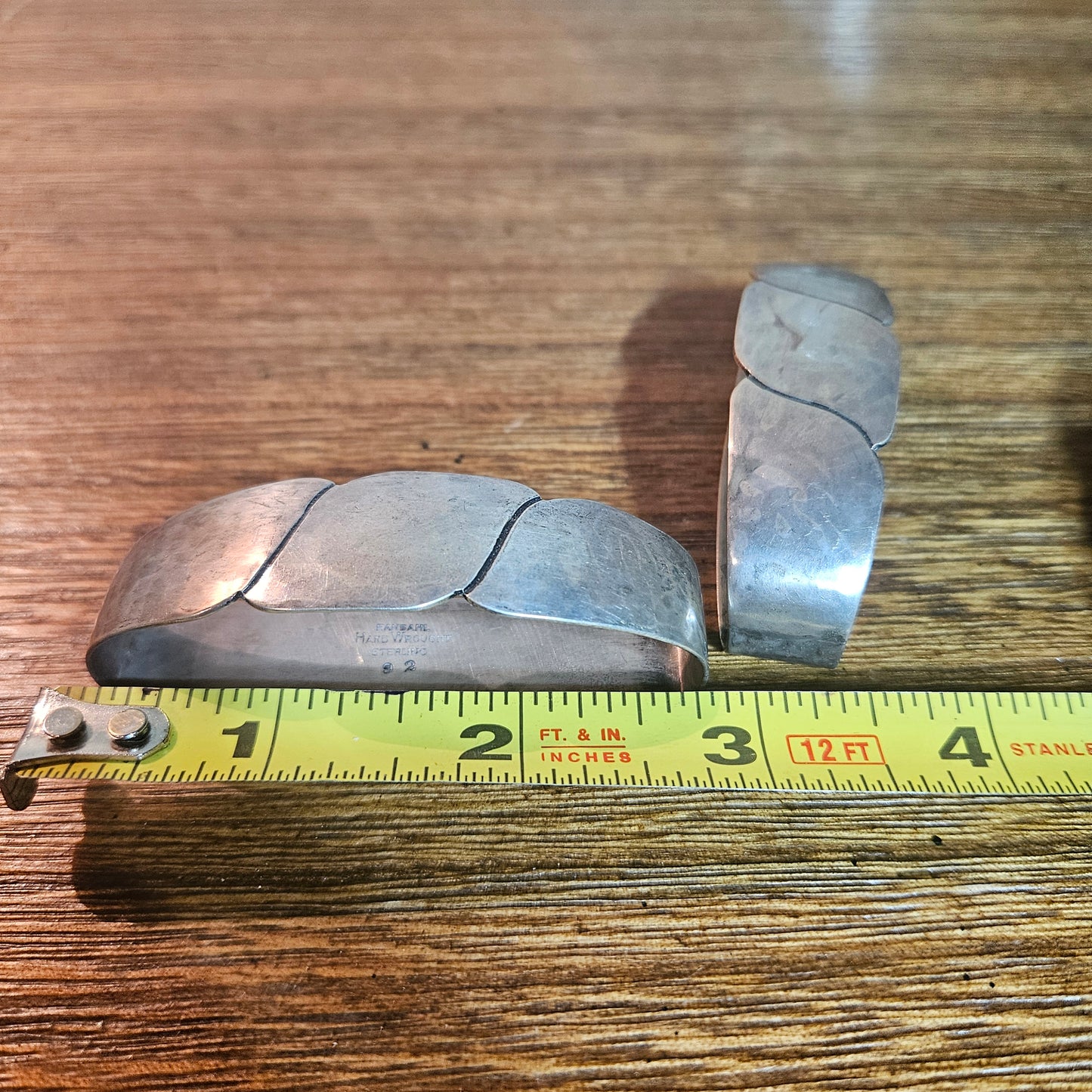 Randahl Hand Wrought Sterling Napkin Rings Pair No. 82