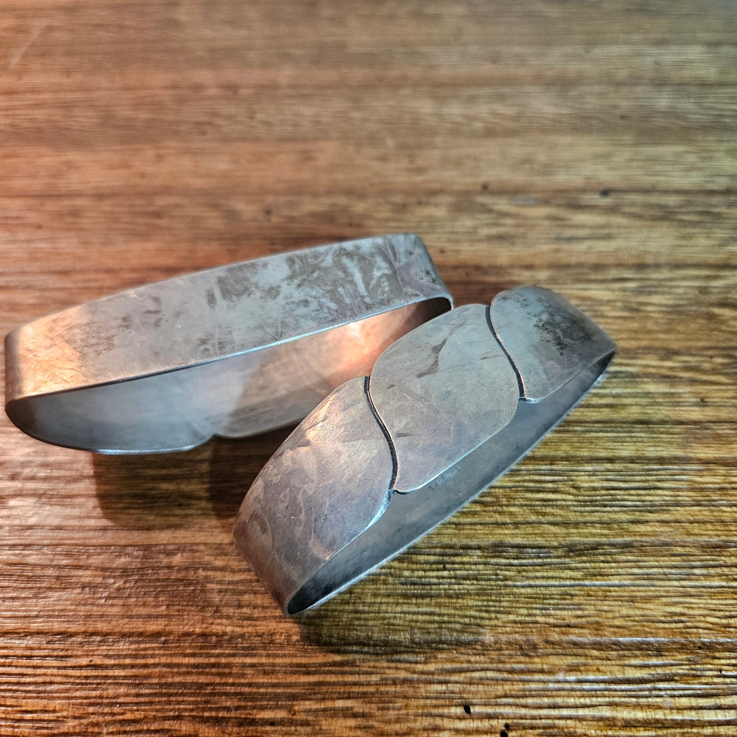 Randahl Hand Wrought Sterling Napkin Rings Pair No. 82