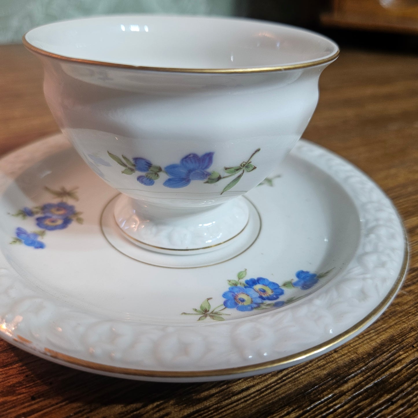 Rosenthal Maria U.S. Zone Blue Floral Teacup and Saucer