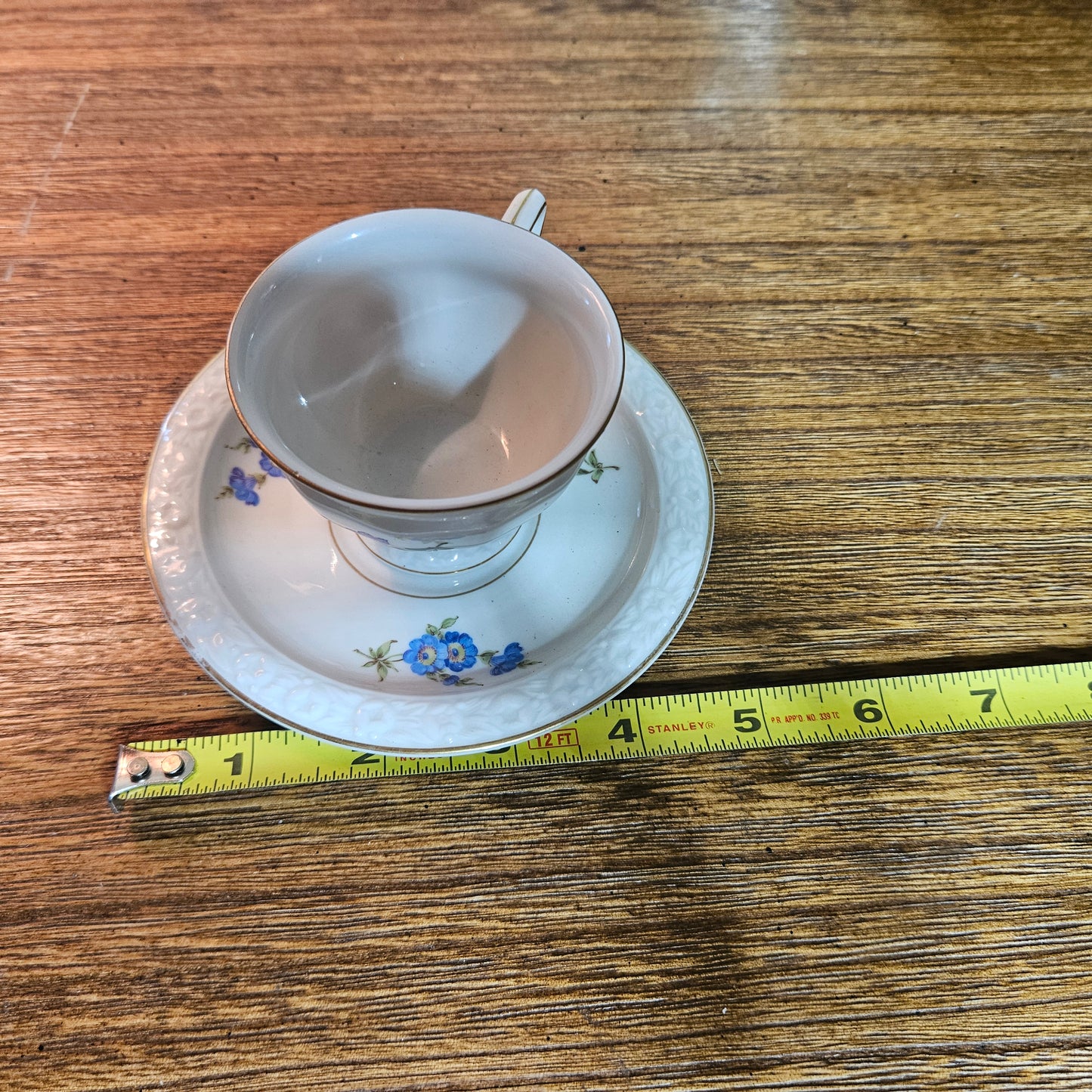 Rosenthal Maria U.S. Zone Blue Floral Teacup and Saucer