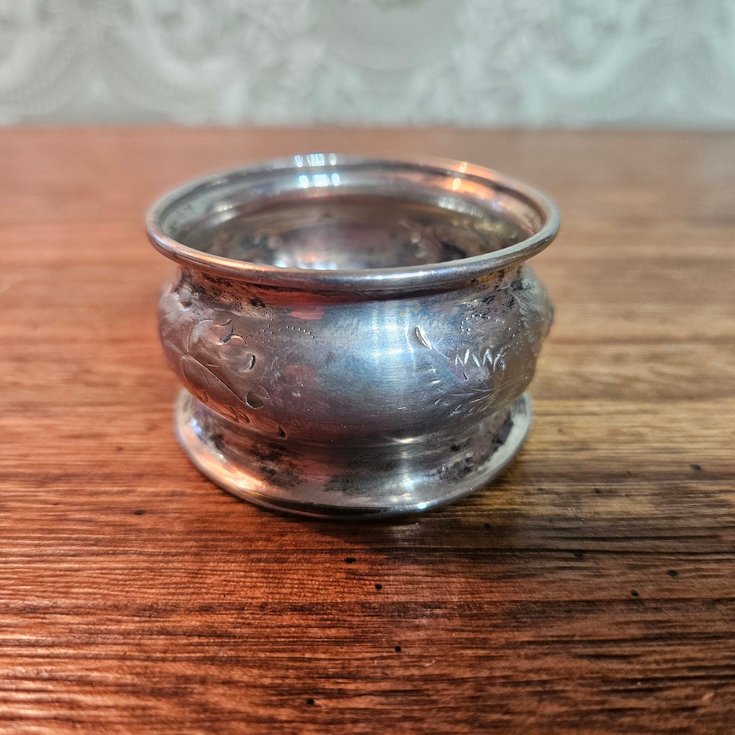 Vintage Embossed Floral Silverplate Napkin Ring