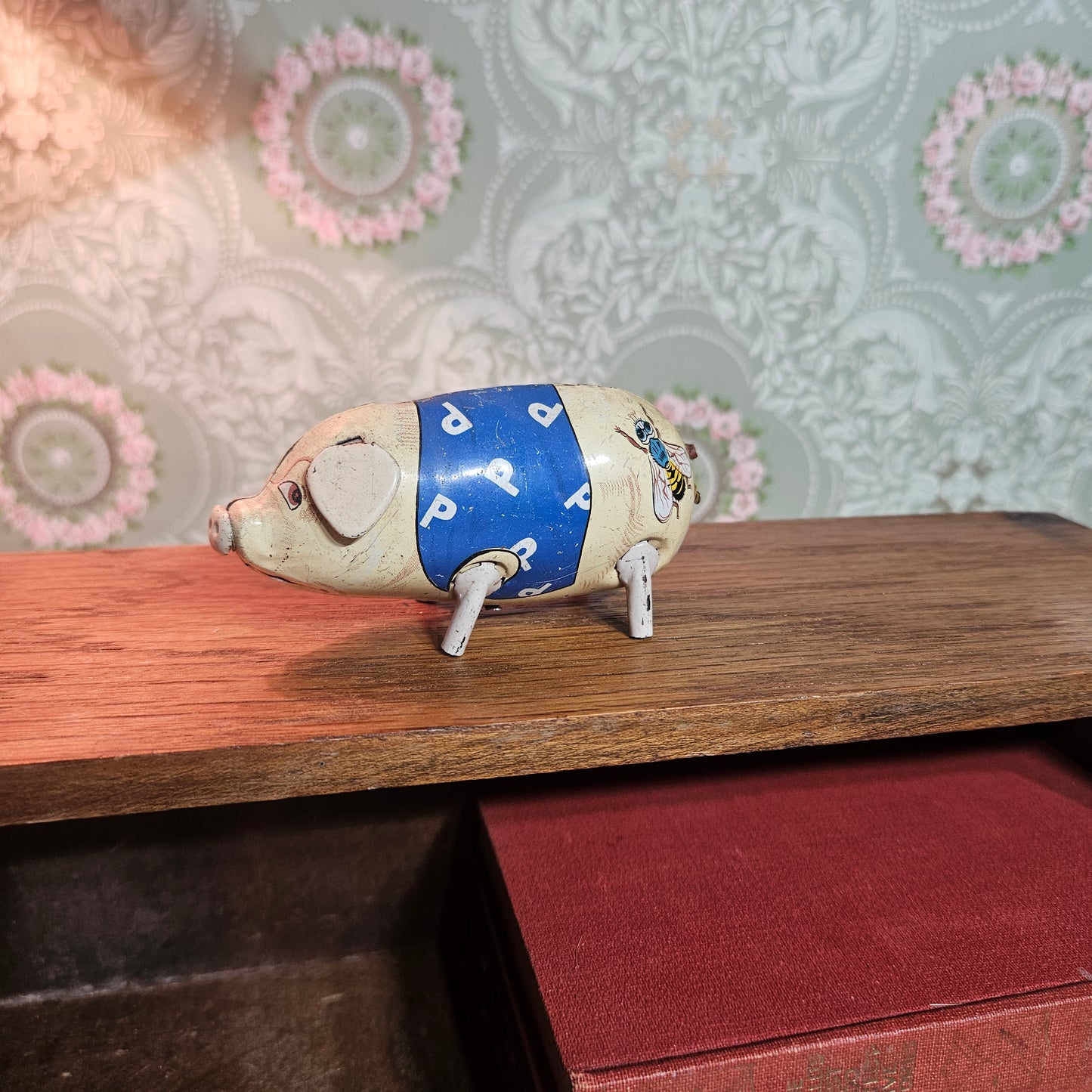 Vintage Haji Japan Tin Wind-Up Pig Toy - Not Working