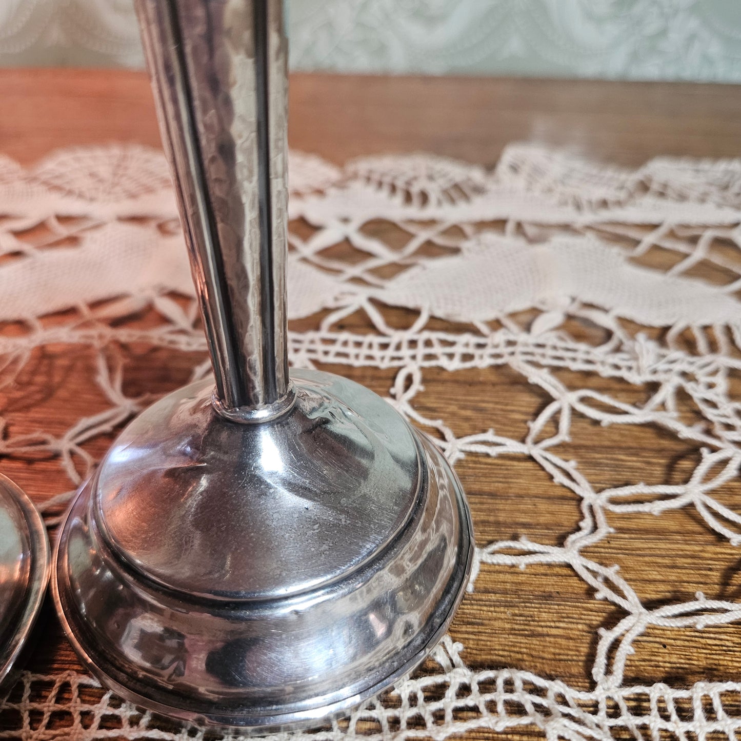 Pair of Vintage Sterling Silver Reinforced Candlesticks