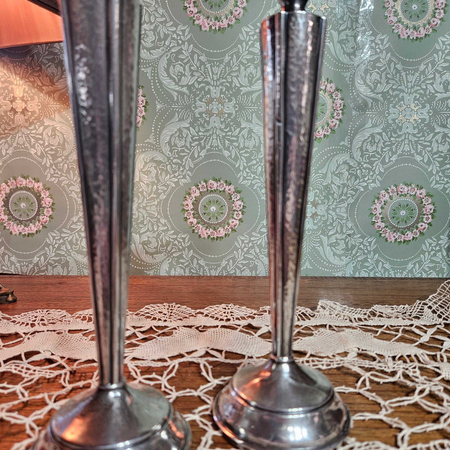 Pair of Vintage Sterling Silver Reinforced Candlesticks