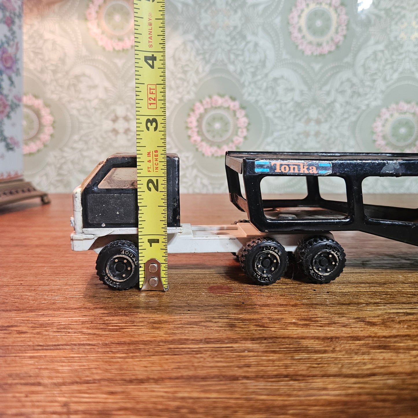 Vintage Tonka Car Carrier Truck and Trailer