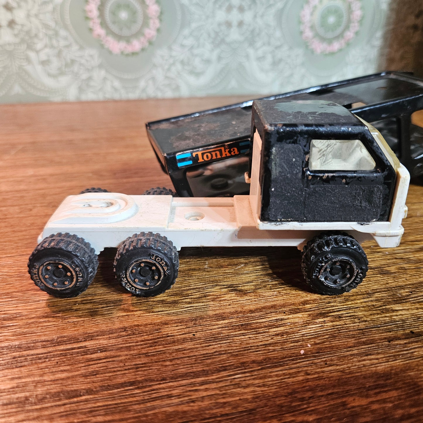 Vintage Tonka Car Carrier Truck and Trailer
