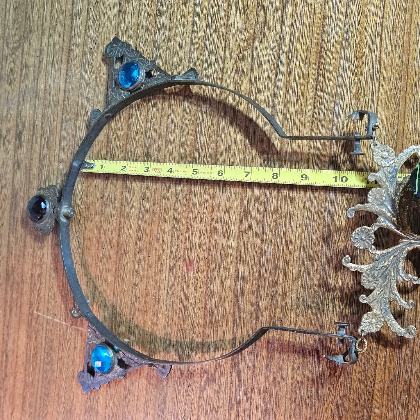 Ornate Jeweled Metal Circular "Brides Basket" Frame