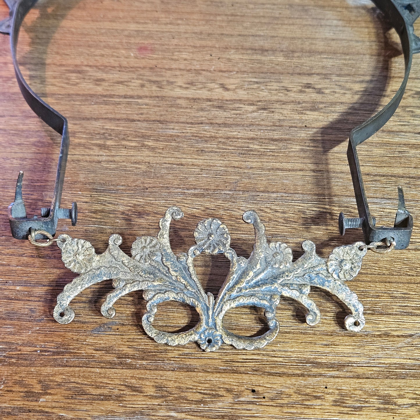 Ornate Jeweled Metal Circular "Brides Basket" Frame