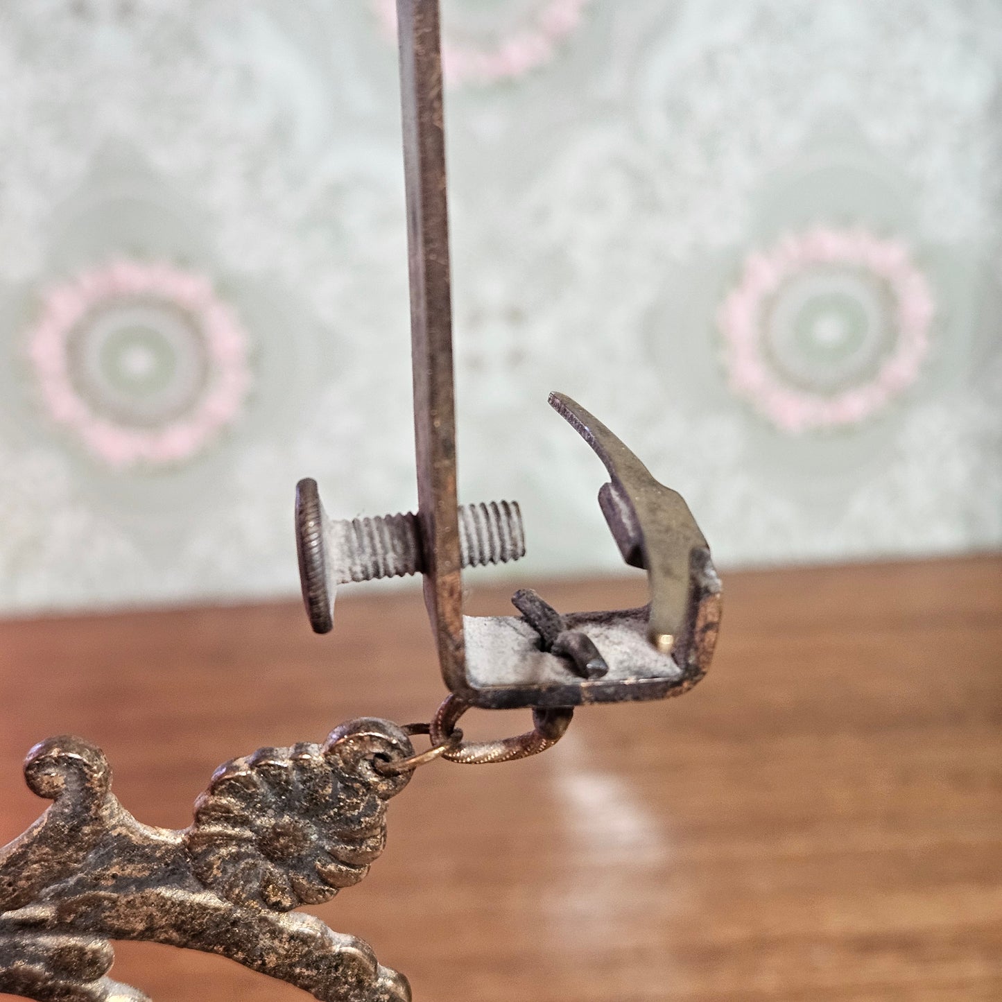 Ornate Jeweled Metal Circular "Brides Basket" Frame
