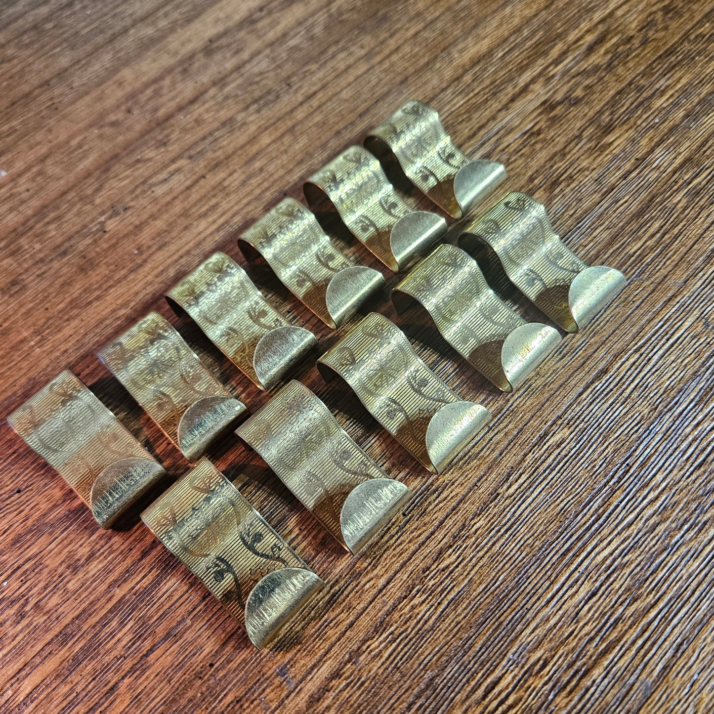 Set of 11 Vintage Brass-Tone Picture Molding Hangers