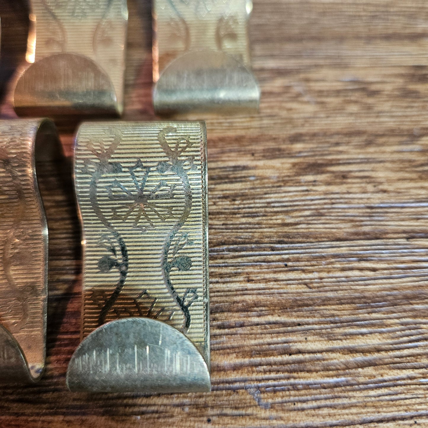 Set of 11 Vintage Brass-Tone Picture Molding Hangers