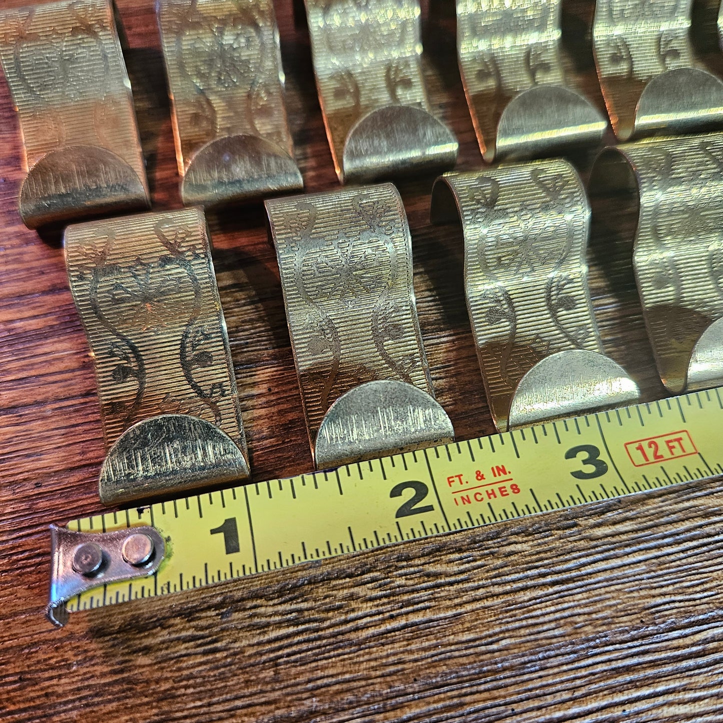 Set of 11 Vintage Brass-Tone Picture Molding Hangers