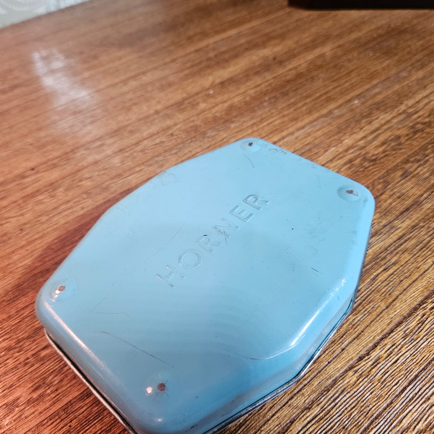 Vintage Horner Blue Sailing Ship Toffee Tin