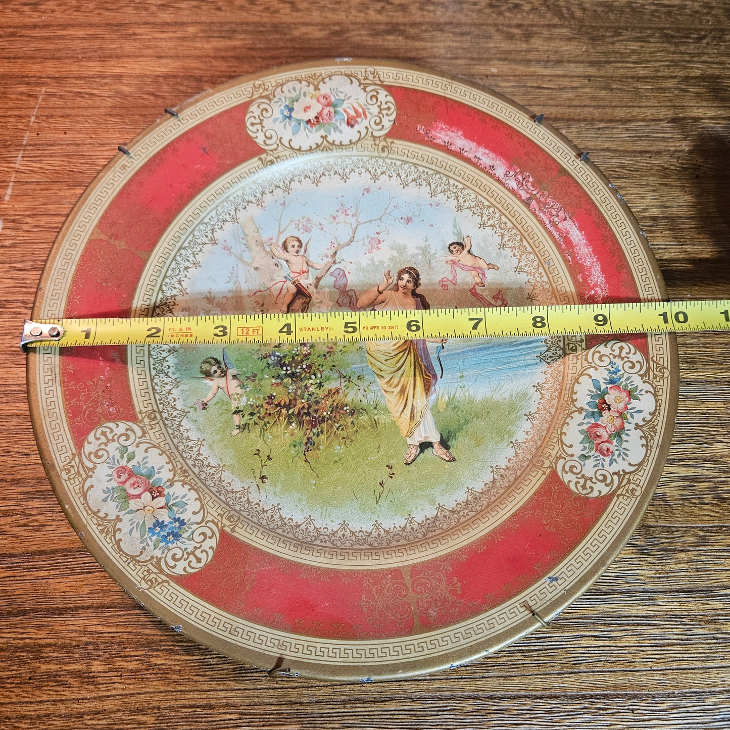 Antique Vienna Art Plate with Woman and Cherubs