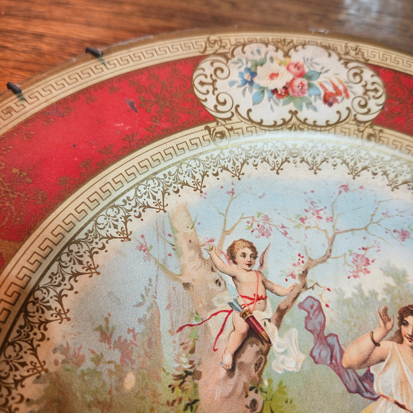 Antique Vienna Art Plate with Woman and Cherubs