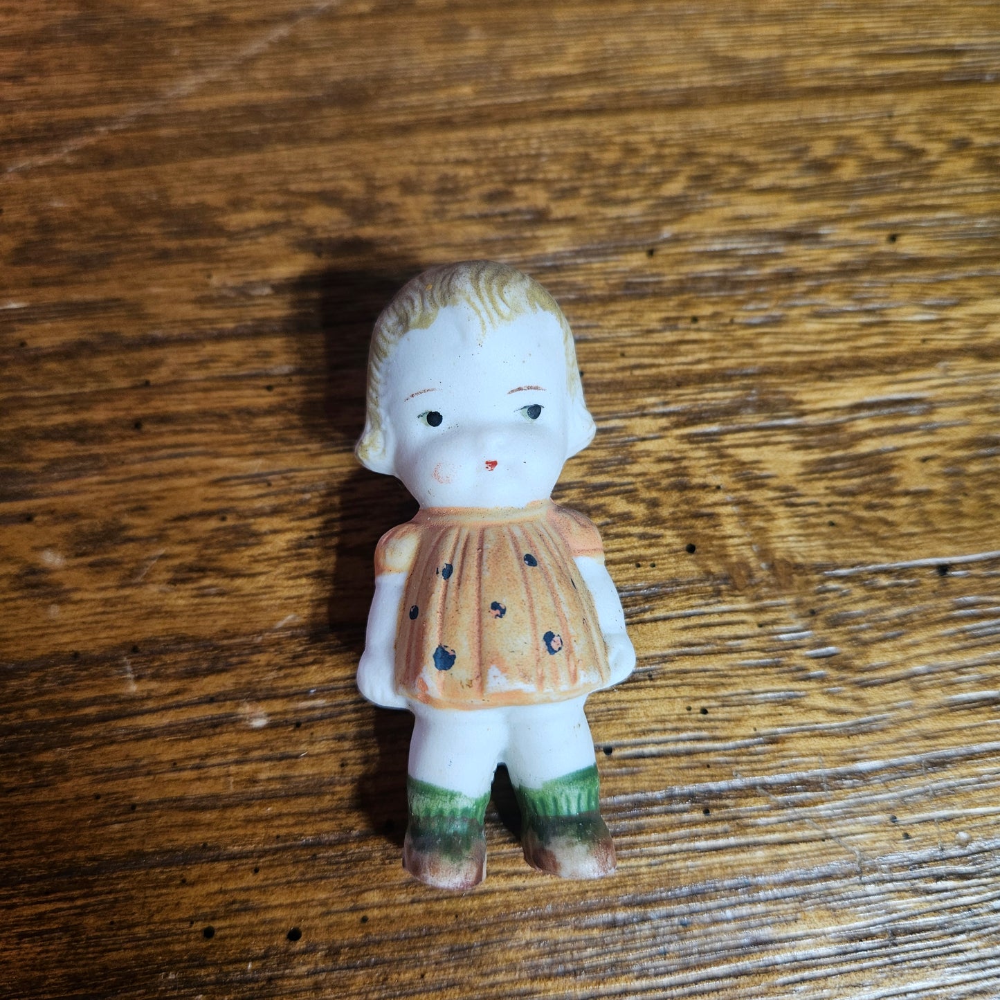 Vintage Painted Bisque Child Dollhouse Figurine
